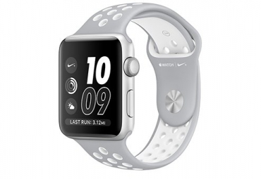 Apple Watch Nike+ 42 мм, корпус из серебристого алюминия, спортивный ремешок Nike цвета «листовое серебро/белый»