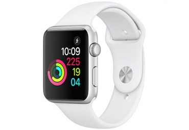 Apple Watch Series 1, 42 мм, корпус из серебристого алюминия, спортивный ремешок белого цвета