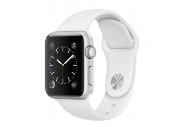 Apple Watch Series 1, 38 мм, корпус из серебристого алюминия, спортивный ремешок белого цвета 